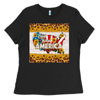 Black god bless america square coaster Ladies Tee - HRA Design Shop