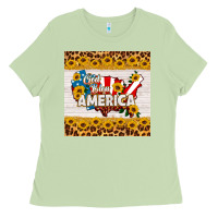 Matcha god bless america square coaster Ladies Tee - HRA Design Shop
