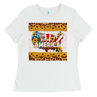 White god bless america square coaster Ladies Tee - HRA Design Shop