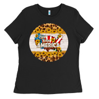 Black god bless america round coaster Ladies Tee - HRA Design Shop