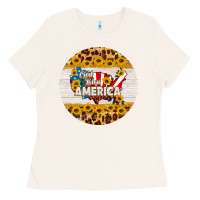 Bone god bless america round coaster Ladies Tee - HRA Design Shop