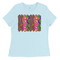 Baby Blue mardi gras brushstrokes Ladies Tee - RanaPortraitStore