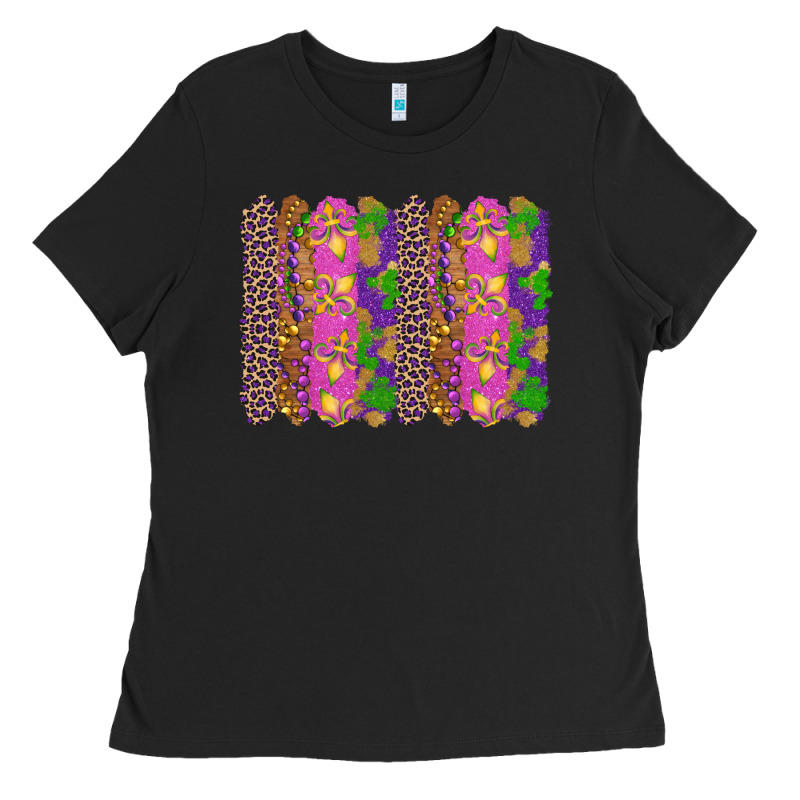 Mardi Gras Brushstrokes Ladies Tee by RanaPortraitStore | Teevron