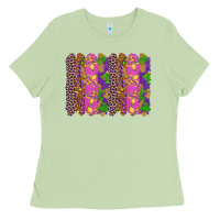 Matcha mardi gras brushstrokes Ladies Tee - RanaPortraitStore