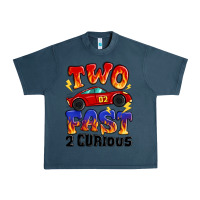 Midnight Navy two fast two curious boys birthday racing car Urban Heavy Tee - MaliasSmallBusiness