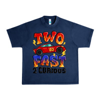 Navy two fast two curious boys birthday racing car Urban Heavy Tee - MaliasSmallBusiness