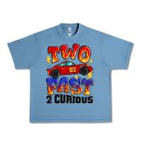 Pebble Blue two fast two curious boys birthday racing car Urban Heavy Tee - MaliasSmallBusiness