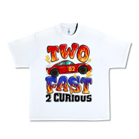 Two Fast Two Curious Boys Birthday Racing Car Urban Heavy Tee | Teevron