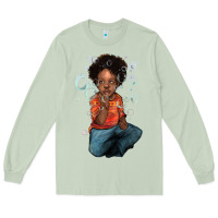 Matcha afro black boy Long Sleeve Tee - NancyCooperArtShop