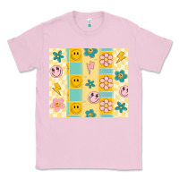 Bubblegum Pink retro daisy Classic Tee - MaliasSmallBusiness