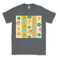 Charcoal Heather retro daisy Classic Tee - MaliasSmallBusiness