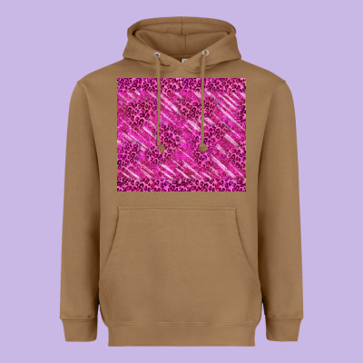 Pink Glitter With Leopard Pattern Heavyweight Hoodie Designed By Tumblerdesignbyshophia