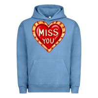 Pigment Pebble Blue valentine's day hearts 6 Urban Hoodie - FaDigitalArtStudio