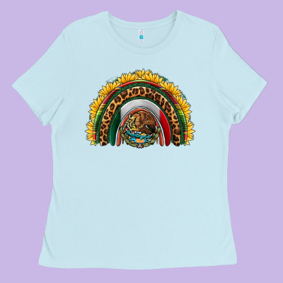 Mexico Sunflower Rainbow Ladies Tee Designed By Hra Design Shop