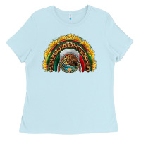 Baby Blue mexico sunflower rainbow Ladies Tee - HRA Design Shop