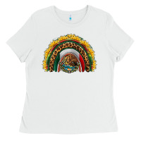 White mexico sunflower rainbow Ladies Tee - HRA Design Shop