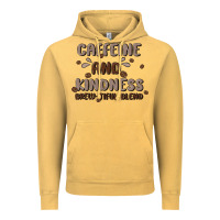 Vintage Mustard caffeine & kindness Vintage Hoodie - MaliasSmallBusiness