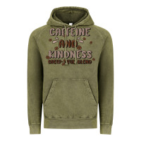 Vintage Olive caffeine & kindness Vintage Hoodie - MaliasSmallBusiness