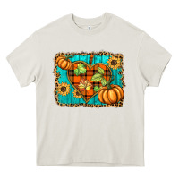 Cream fall pumpkins and sunflowers heart Heavy Core Tee - BarkalooDesign
