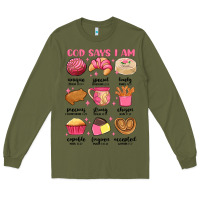 Army Green god says i am mexican pan dulce Long Sleeve Tee - MaliasSmallBusiness