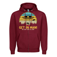 Burgundy UFO Vintage Retro Alien Outerspace Spaceship Zipper Hoodie - Bettercallsaul