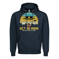 Navy UFO Vintage Retro Alien Outerspace Spaceship Zipper Hoodie - Bettercallsaul