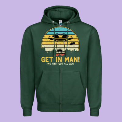 Ufo Vintage Retro Alien Outerspace Spaceship Zipper Hoodie Designed By Bettercallsaul