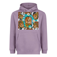 Lavender lion with leopard and cowhide pattern Heavyweight Hoodie - TumblerDesignByShophia