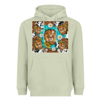 Matcha lion with leopard and cowhide pattern Heavyweight Hoodie - TumblerDesignByShophia