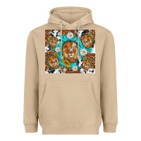 Mushroom lion with leopard and cowhide pattern Heavyweight Hoodie - TumblerDesignByShophia