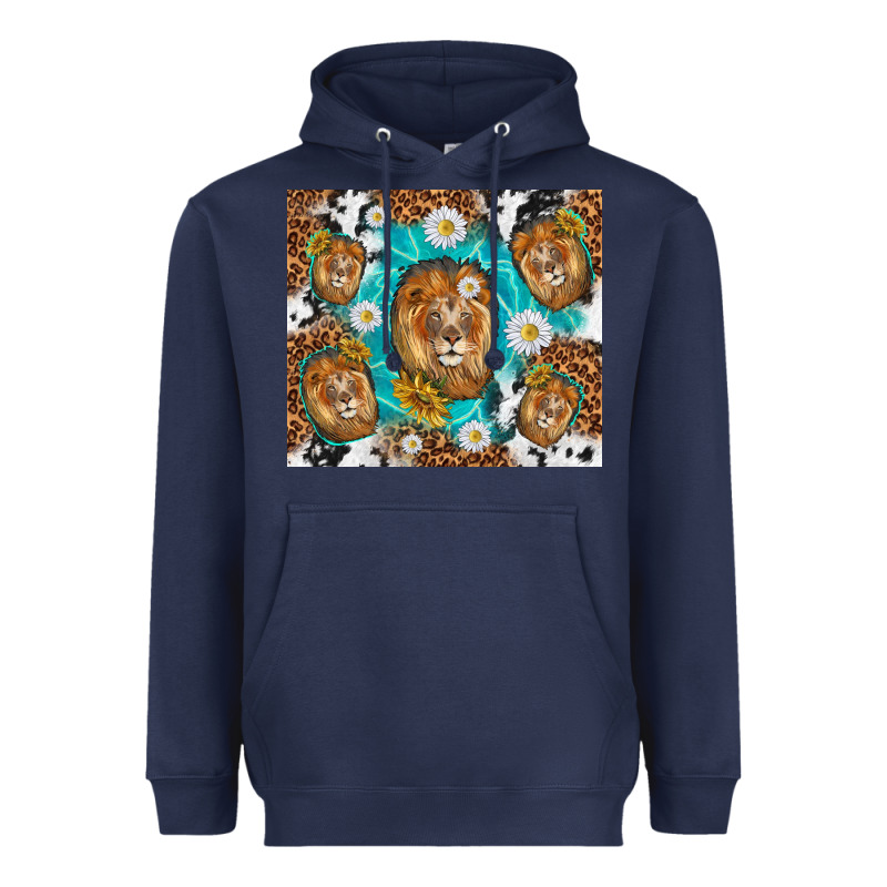 Lion With Leopard And Cowhide Pattern Heavyweight Hoodie by TumblerDesignByShophia | Teevron