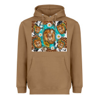 Toasted Coconut lion with leopard and cowhide pattern Heavyweight Hoodie - TumblerDesignByShophia