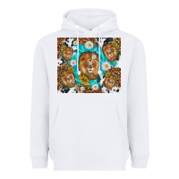 White lion with leopard and cowhide pattern Heavyweight Hoodie - TumblerDesignByShophia