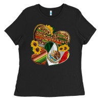 Black mexico heart and sunflower Ladies Tee - HRA Design Shop