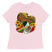 Bubblegum Pink mexico heart and sunflower Ladies Tee - HRA Design Shop