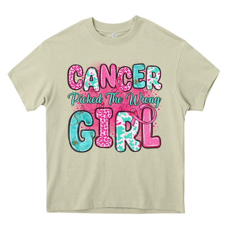 Cancer Picked The Wrong Girl Heavy Core Tee by JahusDesignShop | Teevron