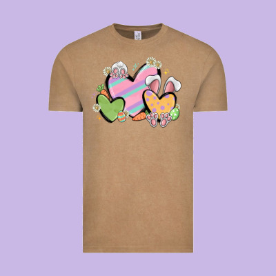 Easter Hearts Vintage Tee Designed By Maliassmallbusiness