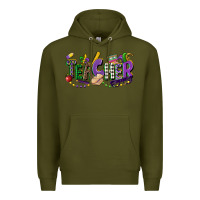 Army Green teacher mardi gras Premium Hoodie - CowGirlArtShop