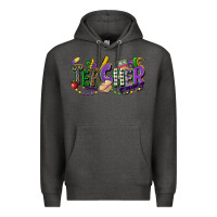 Charcoal Heather teacher mardi gras Premium Hoodie - CowGirlArtShop