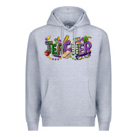 Heather Grey teacher mardi gras Premium Hoodie - CowGirlArtShop