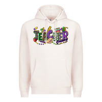 Pale Pink teacher mardi gras Premium Hoodie - CowGirlArtShop