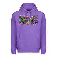 Purple teacher mardi gras Premium Hoodie - CowGirlArtShop