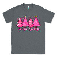 Charcoal Heather Tis the Season Pink Trees Classic Tee - CowhideDigitalArt