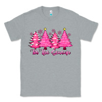 Heather Grey Tis the Season Pink Trees Classic Tee - CowhideDigitalArt