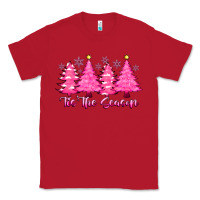 Red Tis the Season Pink Trees Classic Tee - CowhideDigitalArt