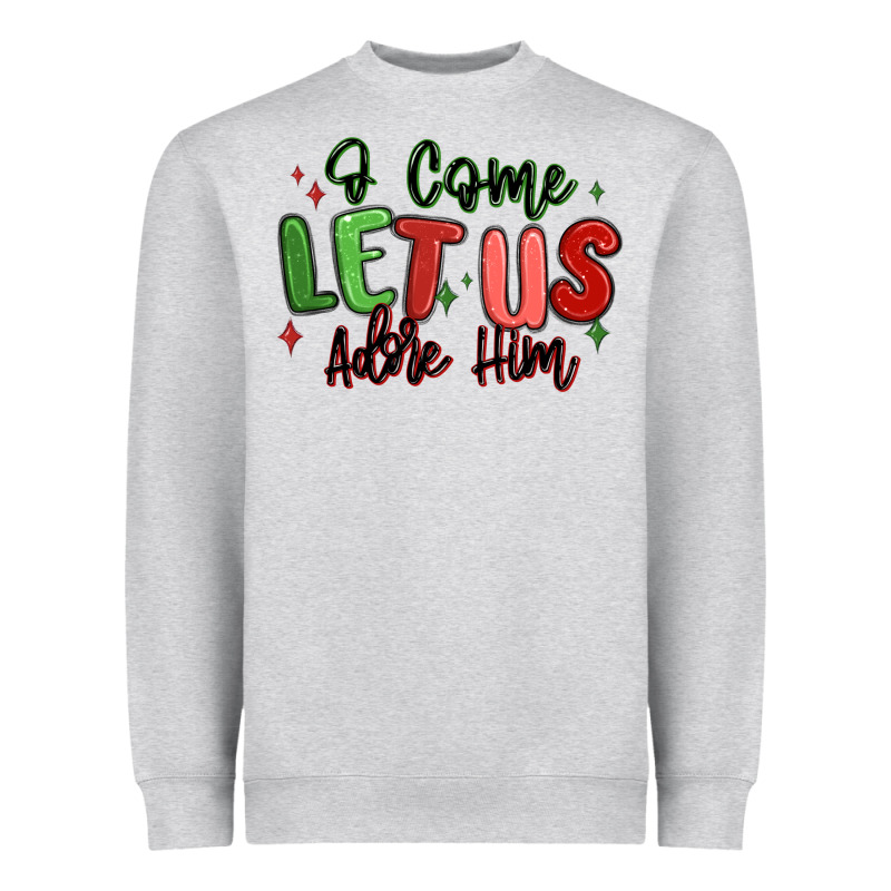 O Come Let Us Adore Him Christmas Heavyweight Sweatshirt by MaliasSmallBusiness | Teevron