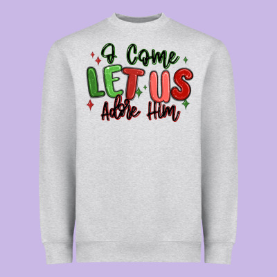 O Come Let Us Adore Him Christmas Heavyweight Sweatshirt Designed By Maliassmallbusiness