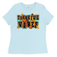 Baby Blue thankful vibes Ladies Tee - FaDigitalArtStudio