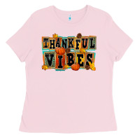 Bubblegum Pink thankful vibes Ladies Tee - FaDigitalArtStudio
