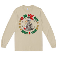 Mushroom ho ho holly shit skeleton santa Long Sleeve Tee - MaliasSmallBusiness